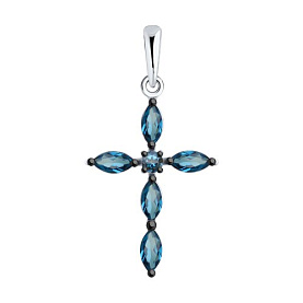 Подвеска Diamant - Золото 585, Топаз лондон (арт. 52-330-02045-2)