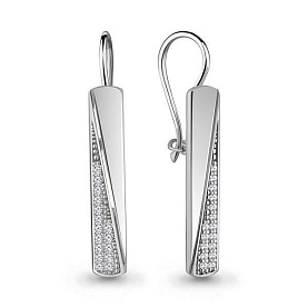 Серьги Аквамарин - Серебро 925, Фианит (арт. 46805А.5)