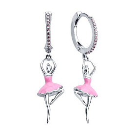 Серьги SOKOLOV - Серебро 925, Фианит, Эмаль (арт. 94026811)