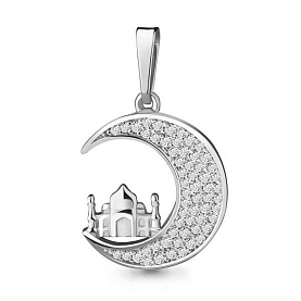 Подвеска Аквамарин - Серебро 925, Фианит (арт. 21107А.5)