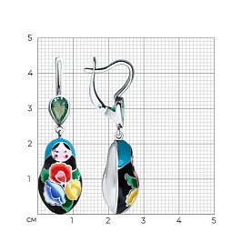 Серьги SOKOLOV - Серебро 925, Фианит, Эмаль (арт. 94021353)