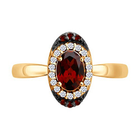 Кольцо SOKOLOV - Серебро 925, Гранат, Фианит (арт. 92014905)