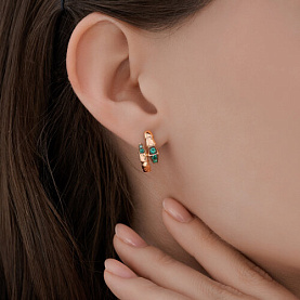 Серьги SOKOLOV - Золото 585, Изумруд (арт. 729167)