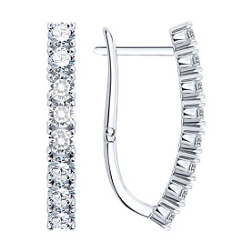 Серьги SOKOLOV - Серебро 925, Фианит (арт. 94027645-91)