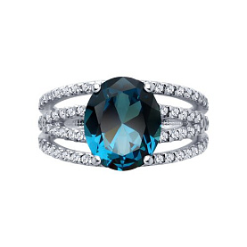 Кольцо SOKOLOV - Серебро 925, Синтетический ситалл , Фианит (арт. 92014517)
