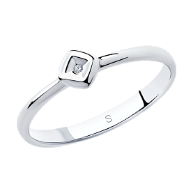 Кольцо SOKOLOV - Серебро 925, Бриллиант (арт. 87010025)