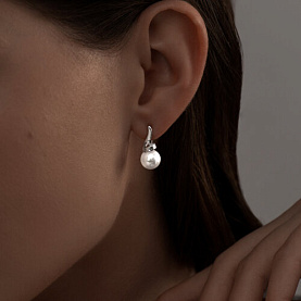 Серьги SOKOLOV - Серебро 925, Жемчуг имитация (арт. 94024735)