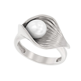 Кольцо ООО "ЮК "Арина" - Серебро 925, Жемчуг культивированный (арт. 1033081-01250)