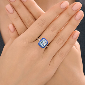 Кольцо SOKOLOV - Серебро 925, Фианит, Эмаль (арт. 94014599)