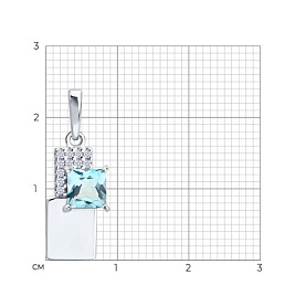Подвеска SOKOLOV - Серебро 925, Топаз, Фианит (арт. 92030911)