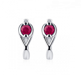 Серьги Platinum Lab. - Платина 950, Рубин (арт. ПС-209Р-01)