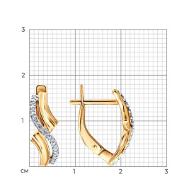 Серьги Diamant - Золото 585, Фианит (арт. 51-120-03007-1)