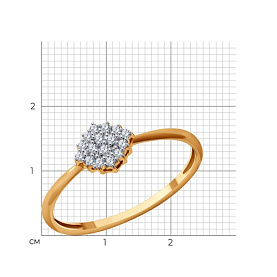 Кольцо SOKOLOV - Золото 375, Фианит (арт. 019279-4)