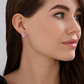 Серьги Diamant - Серебро 925, Фианит, Эмаль (арт. 94-120-02221-1)