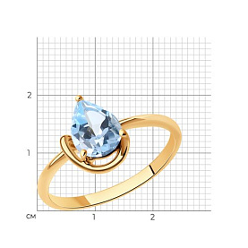 Кольцо Diamant - Золото 585, Топаз, Фианит (арт. 51-310-01560-2)