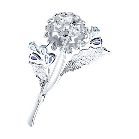 Брошь SOKOLOV - Серебро 925, Эмаль, Синтетический сапфир, Топаз (арт. 92040124)