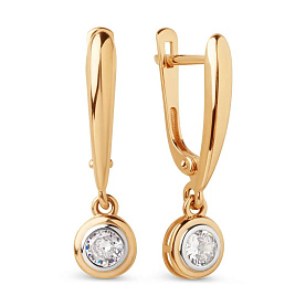 Серьги ЮФ Династия - Золото 375, Фианит (арт. 017352-5102)