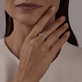 Кольцо SOKOLOV - Золото 375, Топаз, Фианит (арт. 37716960)