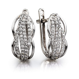 Серьги Галатея - Серебро 925, Фианит (арт. 3048.1)