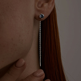 Серьги SOKOLOV - Серебро 925, Синтетический сапфир (арт. 88020075)