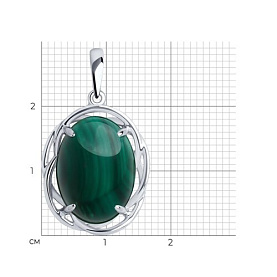 Подвеска Diamant - Серебро 925, Малахит (арт. 94-330-00912-2)