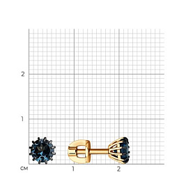 Серьги SOKOLOV - Золото 585, Топаз лондон (арт. 724120)