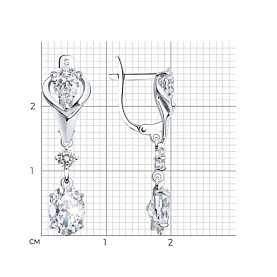 Серьги SOKOLOV - Серебро 925, Фианит (арт. 94022407)