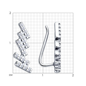 Серьги SOKOLOV - Серебро 925, Фианит (арт. 94026714)