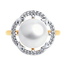 Кольцо Diamant - Серебро 925, Жемчуг культивированный, Фианит (арт. 93-310-01926-1)