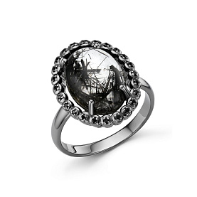Кольцо Дар - Серебро 925, Кварц, Фианит (арт. К-3231чрс465216)