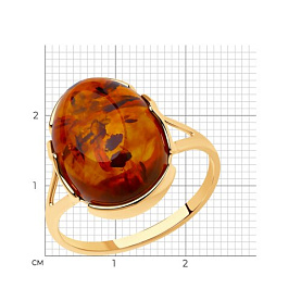 Кольцо SOKOLOV - Серебро 925, Янтарь пресс. (арт. 93010518)