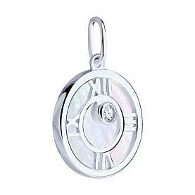 Подвеска SOKOLOV - Серебро 925, Перламутр, Фианит (арт. 94032169)