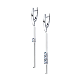 Серьги SOKOLOV - Серебро 925, Фианит (арт. 94023856)