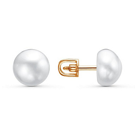 Серьги Красная пресня - Серебро 925, Жемчуг культивированный (арт. 33314201)