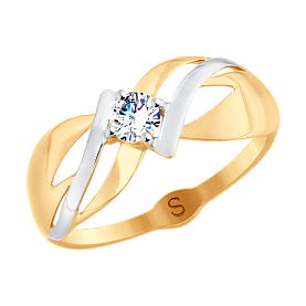 Кольцо SOKOLOV - Золото 375, Фианит (арт. 017988-4)