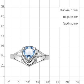 Кольцо Аквамарин - Серебро 925, Синтетический топаз (арт. 6979105.5)