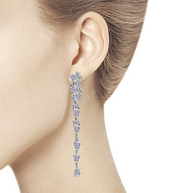 Серьги SOKOLOV - Серебро 925, Фианит (арт. 94022375)