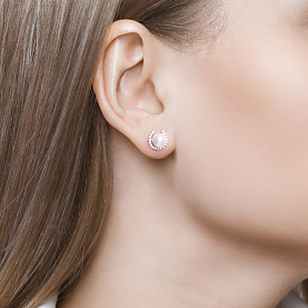 Серьги SOKOLOV - Серебро 925, Жемчуг имитация, Фианит (арт. 94021726)