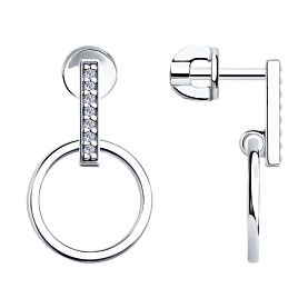 Серьги SOKOLOV - Серебро 925, Фианит (арт. 94023040)