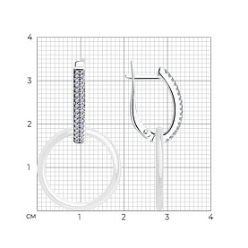 Серьги Diamant - Серебро 925, Керамика, Фианит (арт. 94-121-01318-2)