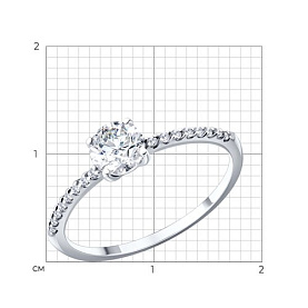 Кольцо SOKOLOV - Золото 585, Фианит (арт. 019889-3)