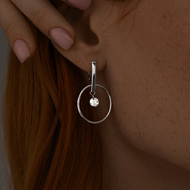 Серьги SOKOLOV - Серебро 925, Фианит (арт. 94024398)