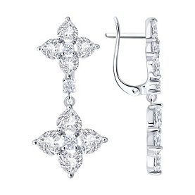 Серьги SOKOLOV - Серебро 925, Фианит (арт. 94027026)