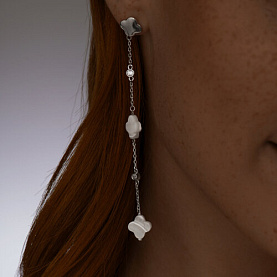 Серьги SOKOLOV - Серебро 925, Перламутр, Фианит (арт. 83020317)