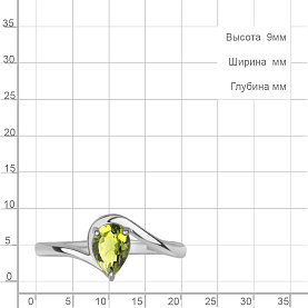 Кольцо Аквамарин - Серебро 925, Хризолит (арт. 65026807.5)