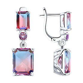 Серьги SOKOLOV - Серебро 925, Синтетический ситалл , Фианит (арт. 92021949)