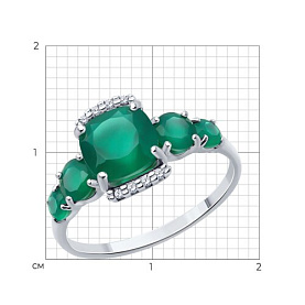Кольцо SOKOLOV - Серебро 925, Агат, Фианит (арт. 92014507)