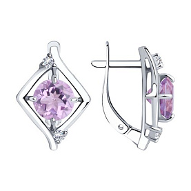 Серьги Diamant - Серебро 925, Аметист (арт. 94-320-00603-2)