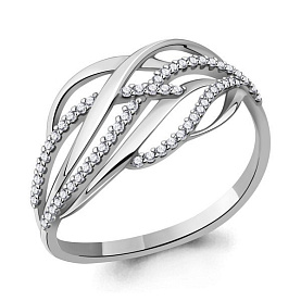 Кольцо Аквамарин - Серебро 925, Фианит (арт. 63559А.5)