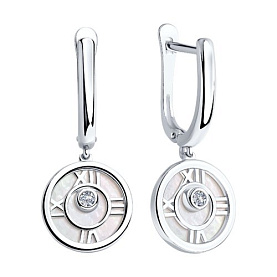 Серьги SOKOLOV - Серебро 925, Перламутр, Фианит (арт. 94023195)